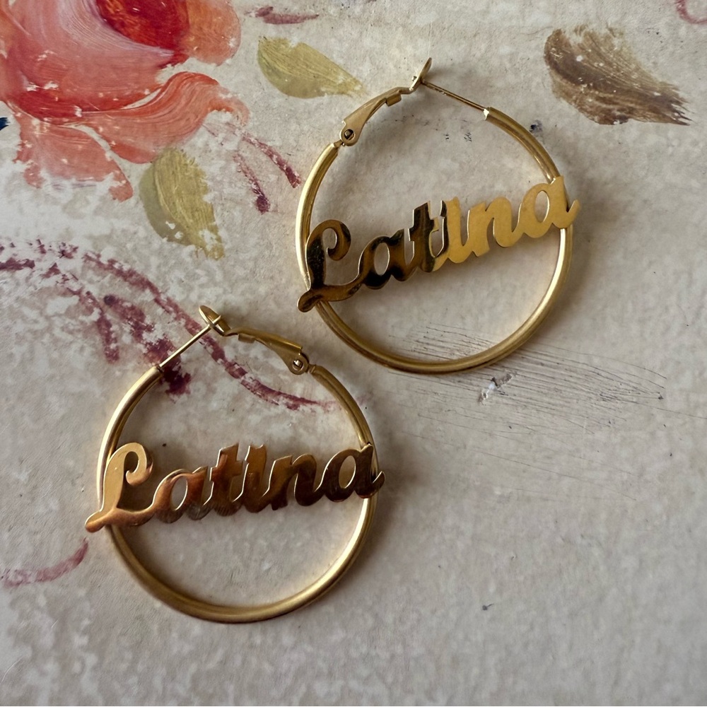 Gold “Latina” Hoop Earrings